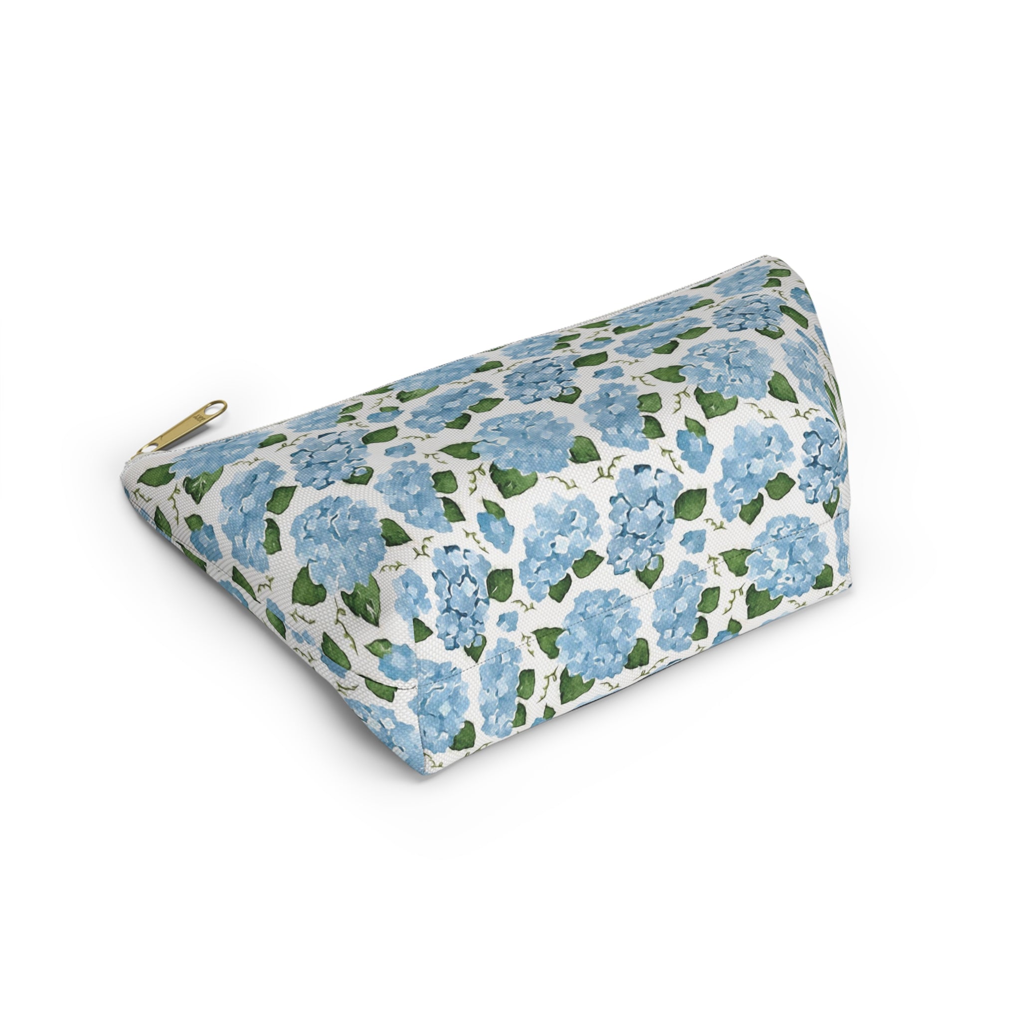 Floral Accessory Pouch, Makeup Bag, Travel Organizer, Gift for Her, Blue Hydrangea Design