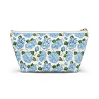 Floral Accessory Pouch, Makeup Bag, Travel Organizer, Gift for Her, Blue Hydrangea Design