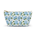 Floral Accessory Pouch, Makeup Bag, Travel Organizer, Gift for Her, Blue Hydrangea Design