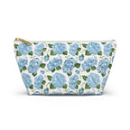 Floral Accessory Pouch, Makeup Bag, Travel Organizer, Gift for Her, Blue Hydrangea Design
