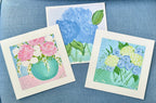 White Hydrangeas on Green Table Art Print