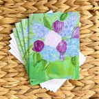 Green Vase of Spring Flowers Notecard Set