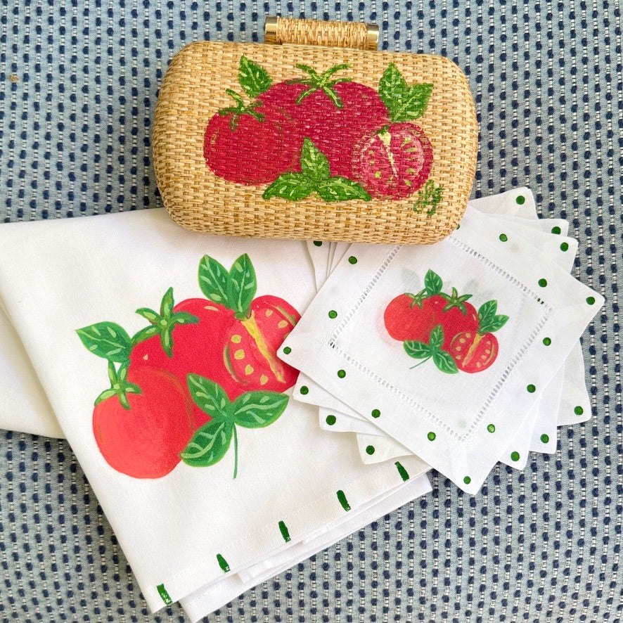 Red Garden Tomato Tea Towel
