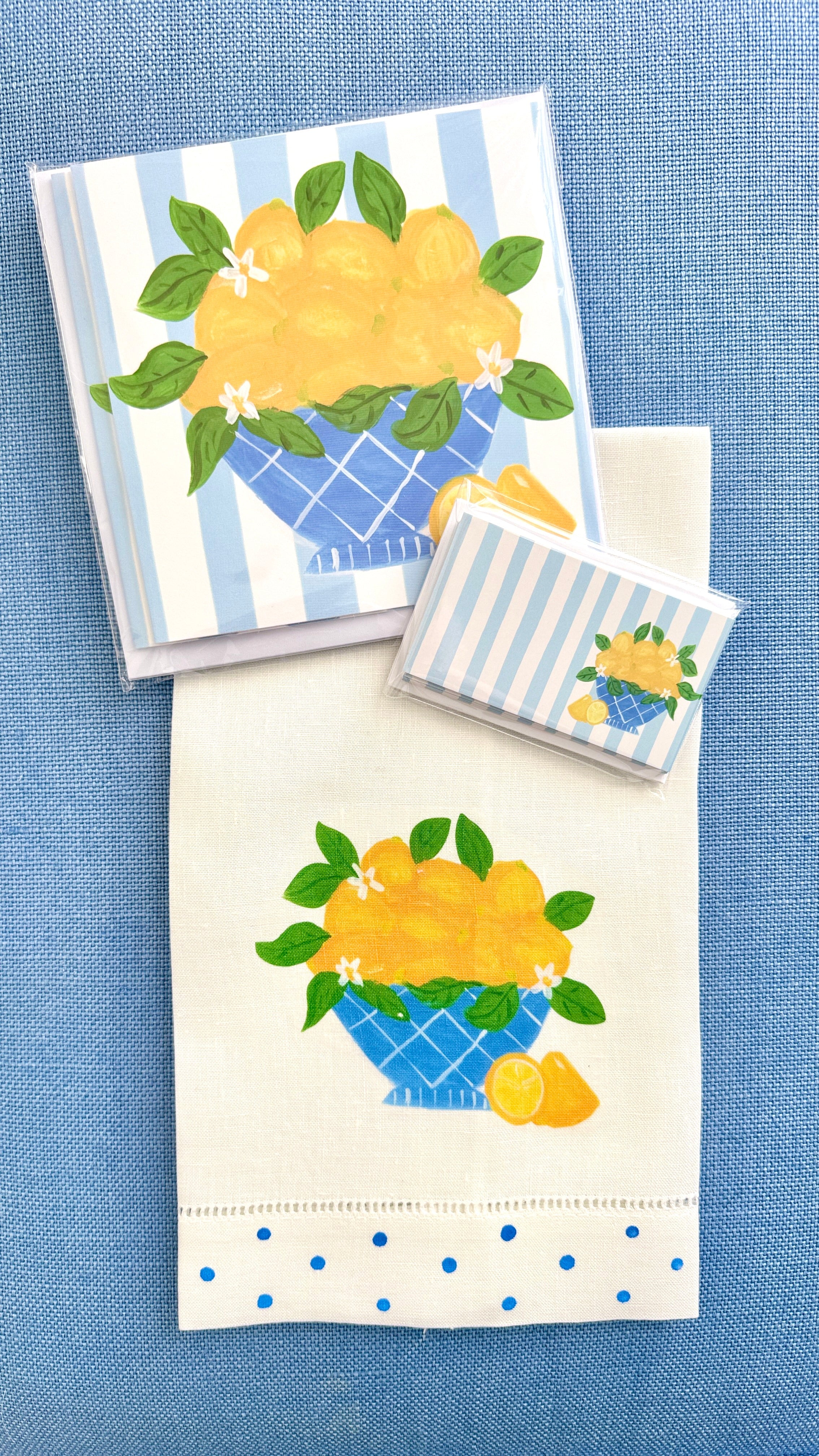Blue Bowl of Lemons Note Card Set