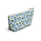 Floral Accessory Pouch, Makeup Bag, Travel Organizer, Gift for Her, Blue Hydrangea Design