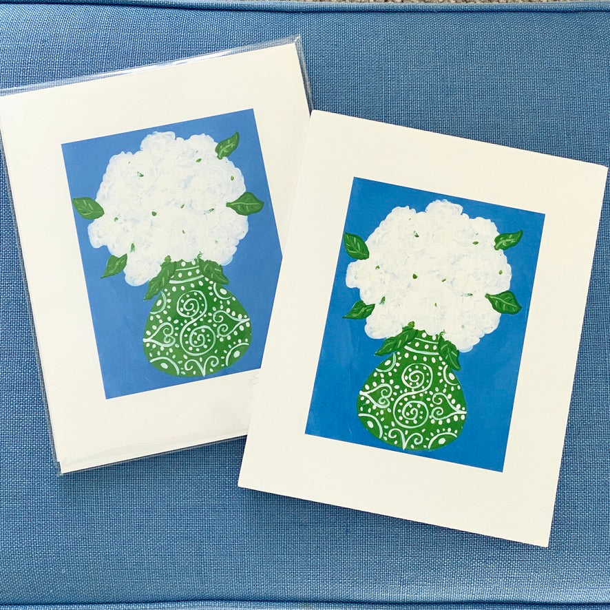White Hydrangea Floral Art Print