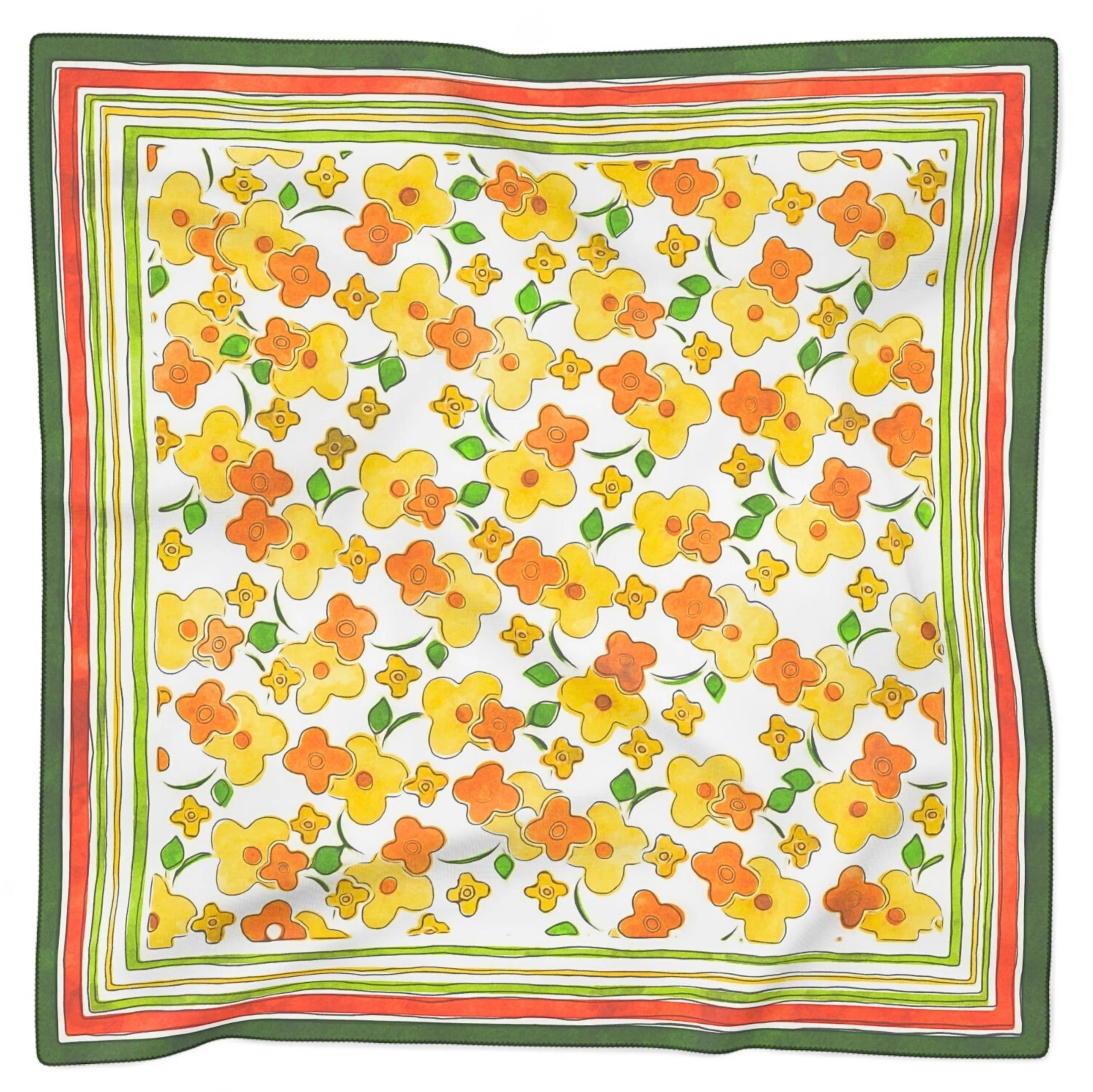 Nantucket Daffy Bloom Silk Chiffon Scarf