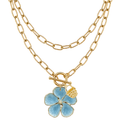 Coastal Bloom Necklace - Nantucket Hydrangea Blue Edition