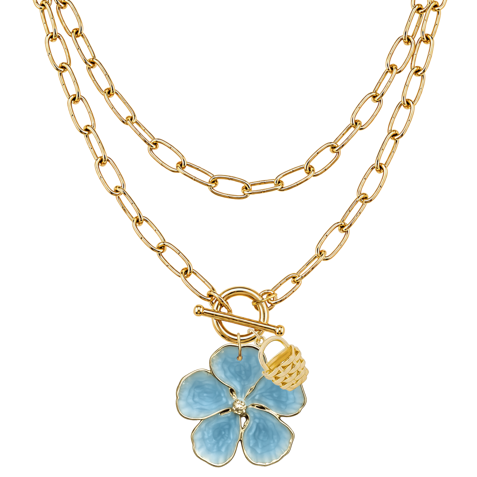 Coastal Bloom Necklace - Nantucket Hydrangea Blue Edition