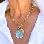 Coastal Bloom Necklace - Nantucket Hydrangea Blue Edition