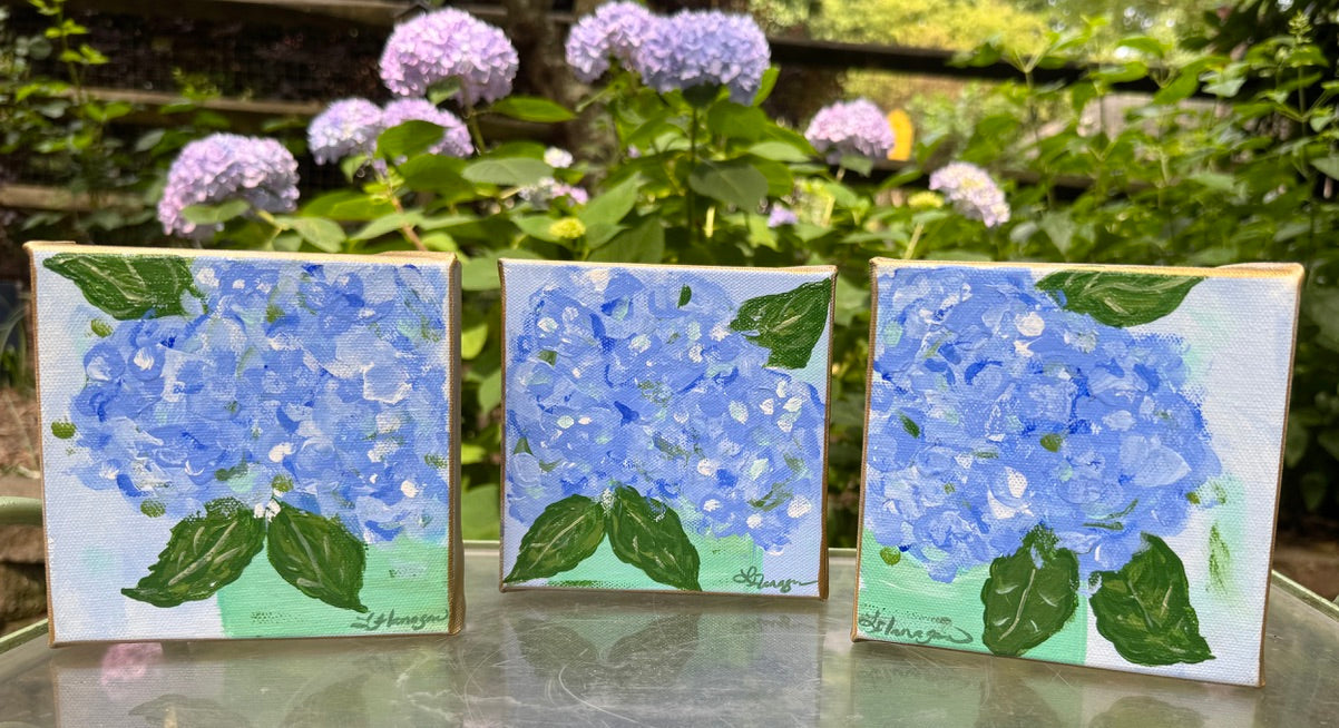 Hydrangeas Turquoise Vase Mini Art
