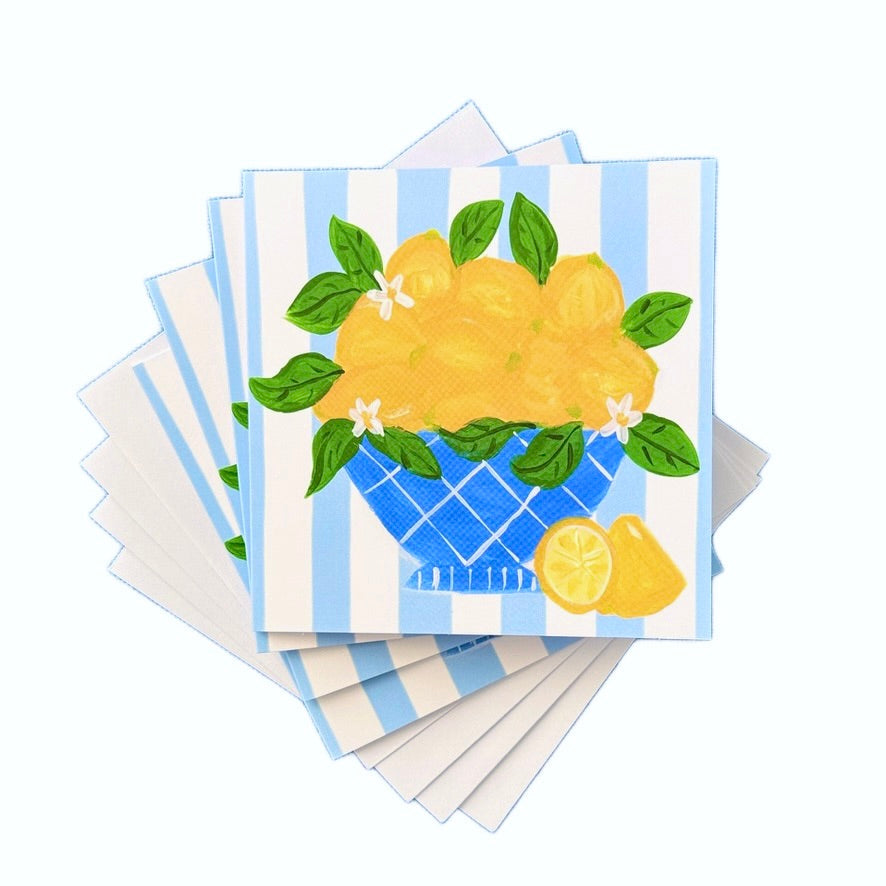 Blue Bowl of Lemons Note Card Set