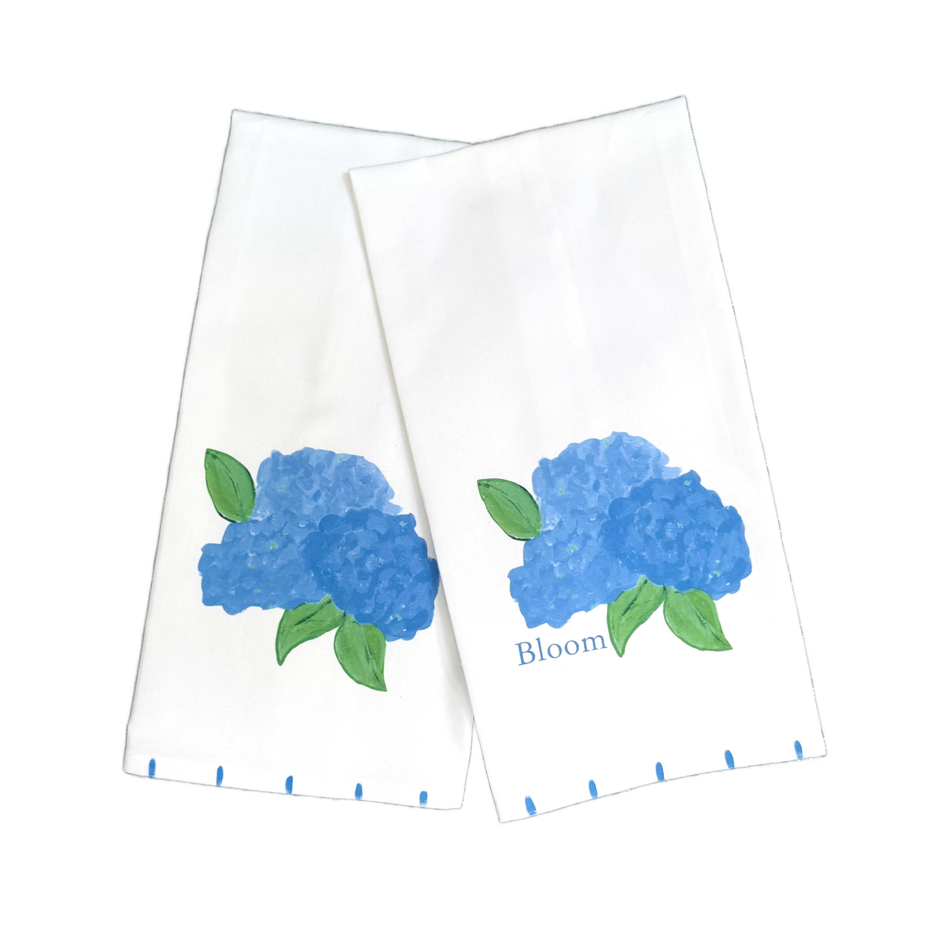 Blue Hydrangea Blossoms Tea Towel