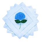 Blue Hydrangea Linen Cocktail Napkins