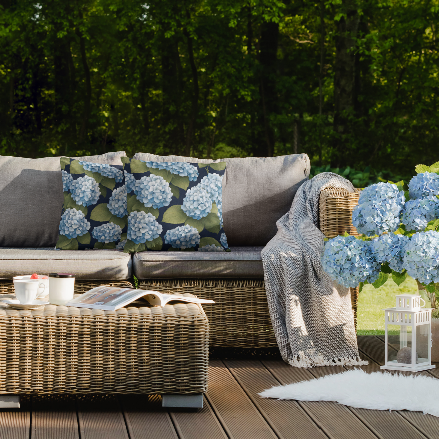 Hydrangea Patio Pillows
