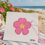 Sconset Rose Beginner Needlepoint Kit | Coastal Bloom Collection