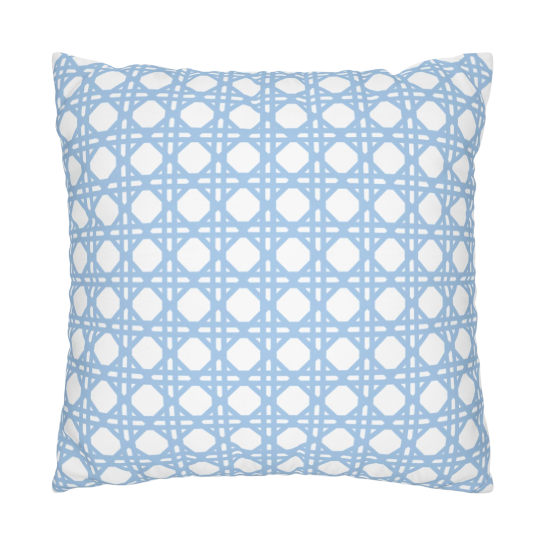 Hydrangea Bloom & Blue Trellis Patio Pillow Set