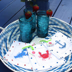 Blue Lobster Linen Cocktail Napkins
