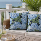 Hydrangea Bloom Patio Pillows | Midnight