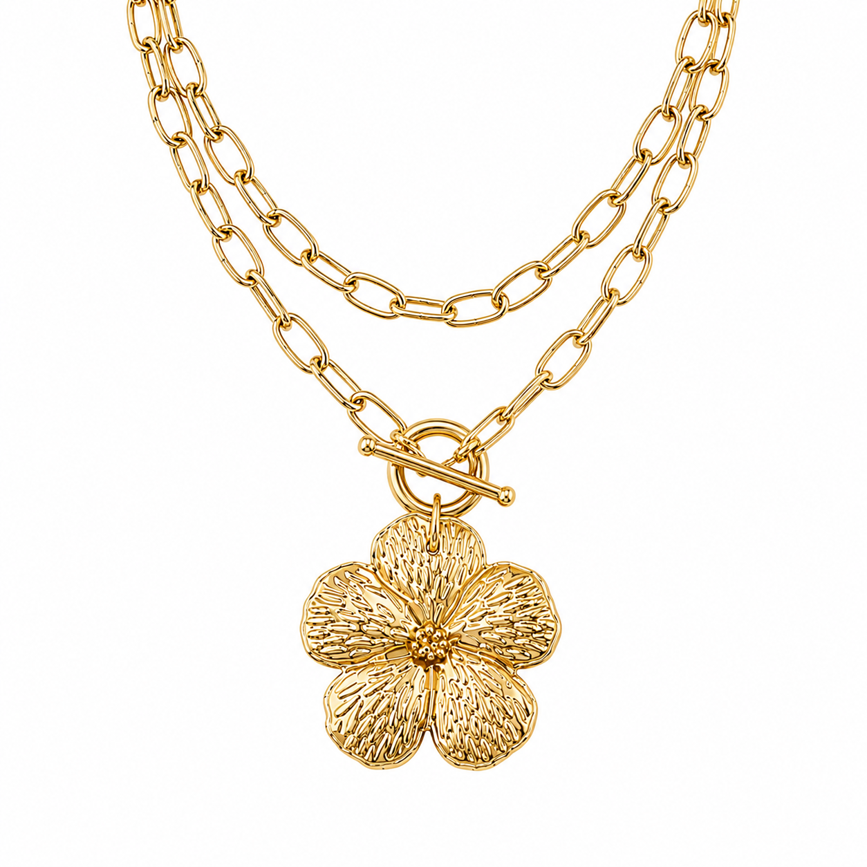 Coastal Bloom Necklace - Signature Hydrangea Gold