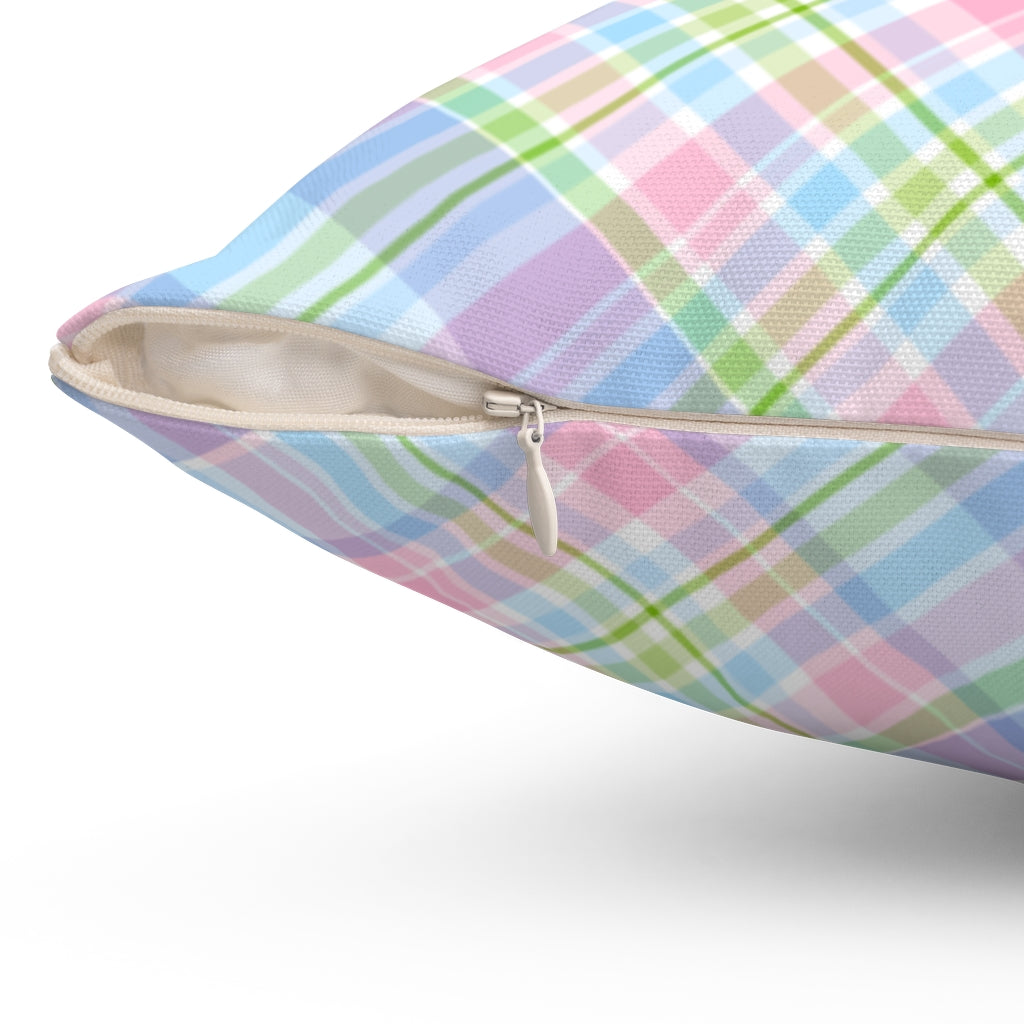 Step Beachs Plaid Square Pillow
