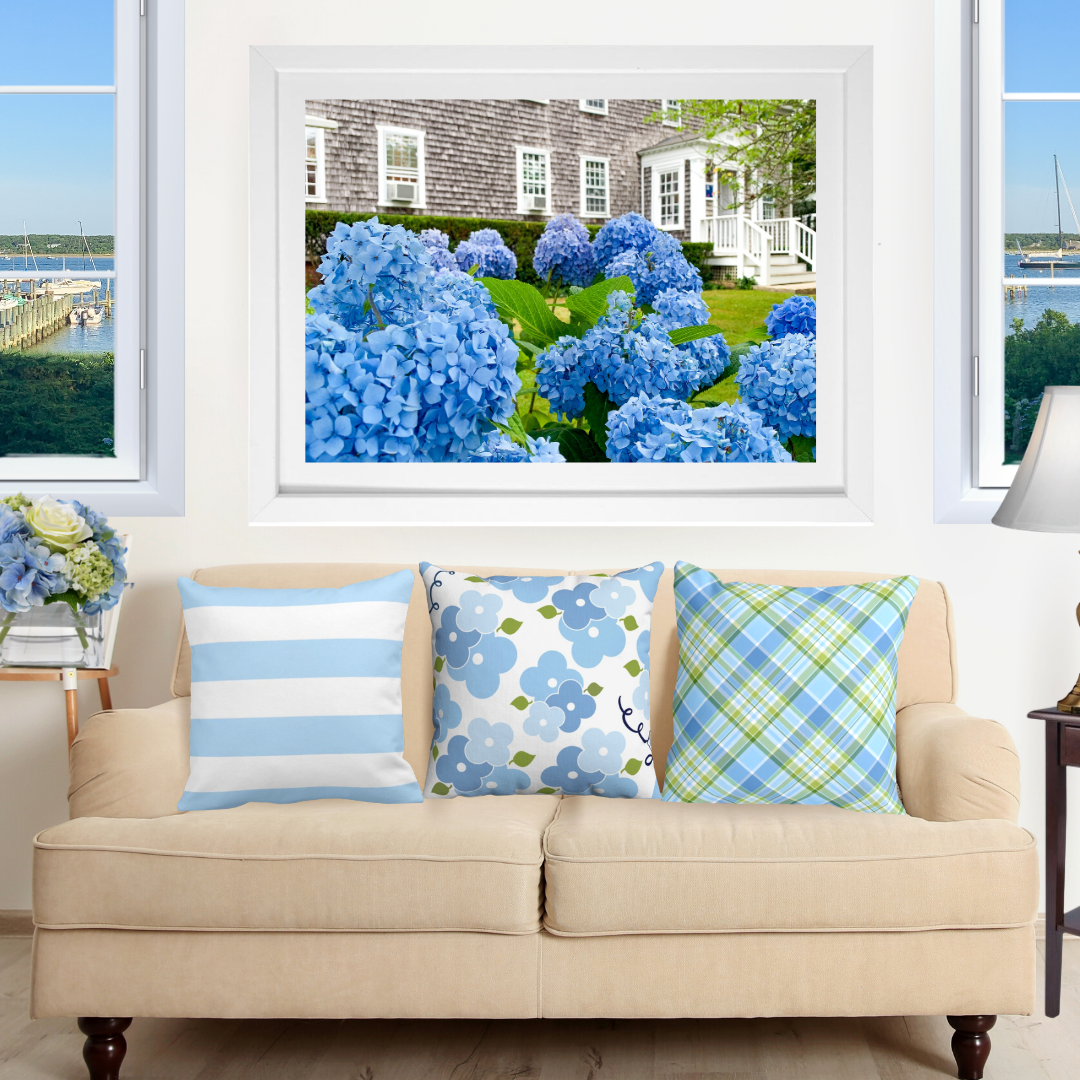 Edgartown Hydrangea Collection Prints - Grey Shingle Rising