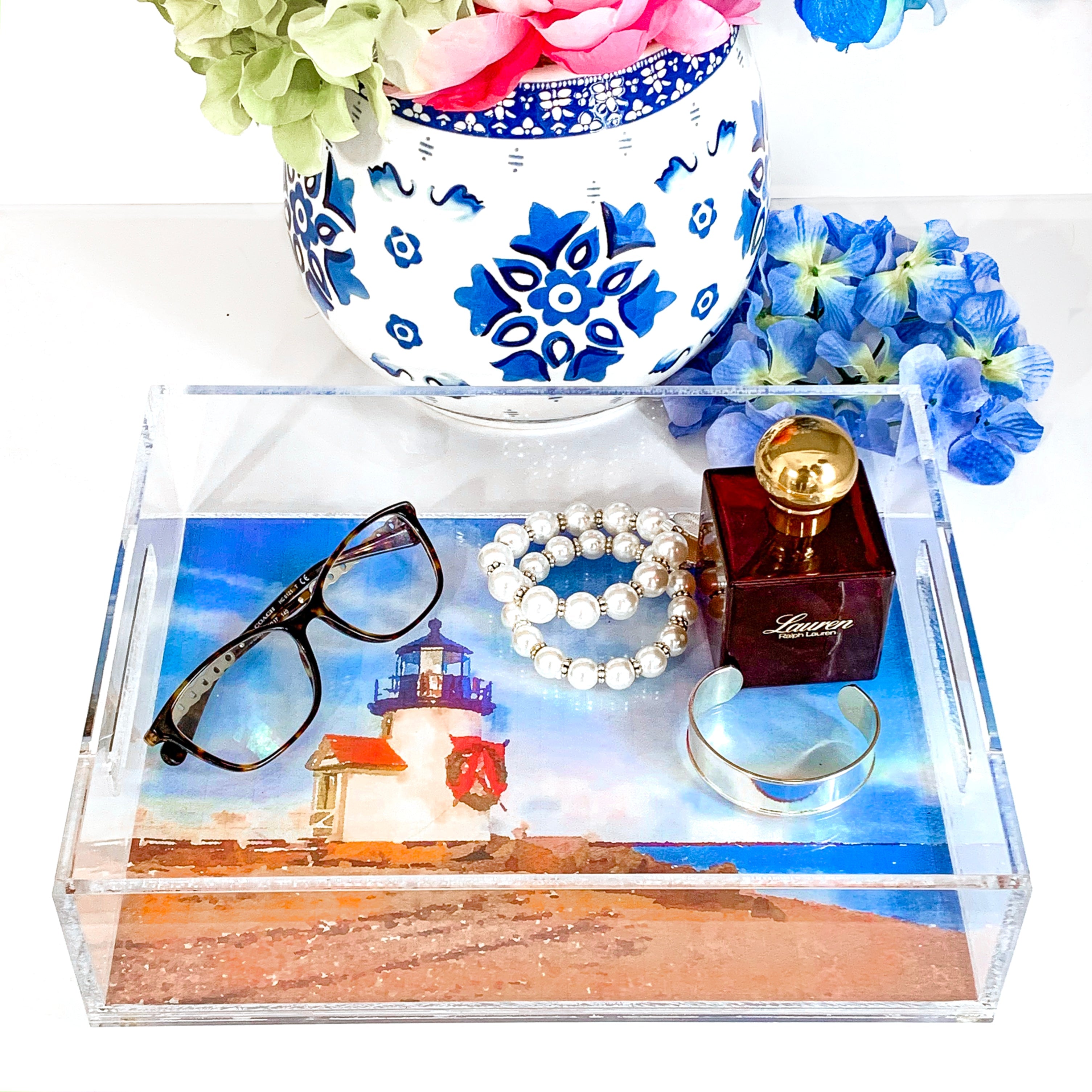 Nantucket Stroll Lucite Tray