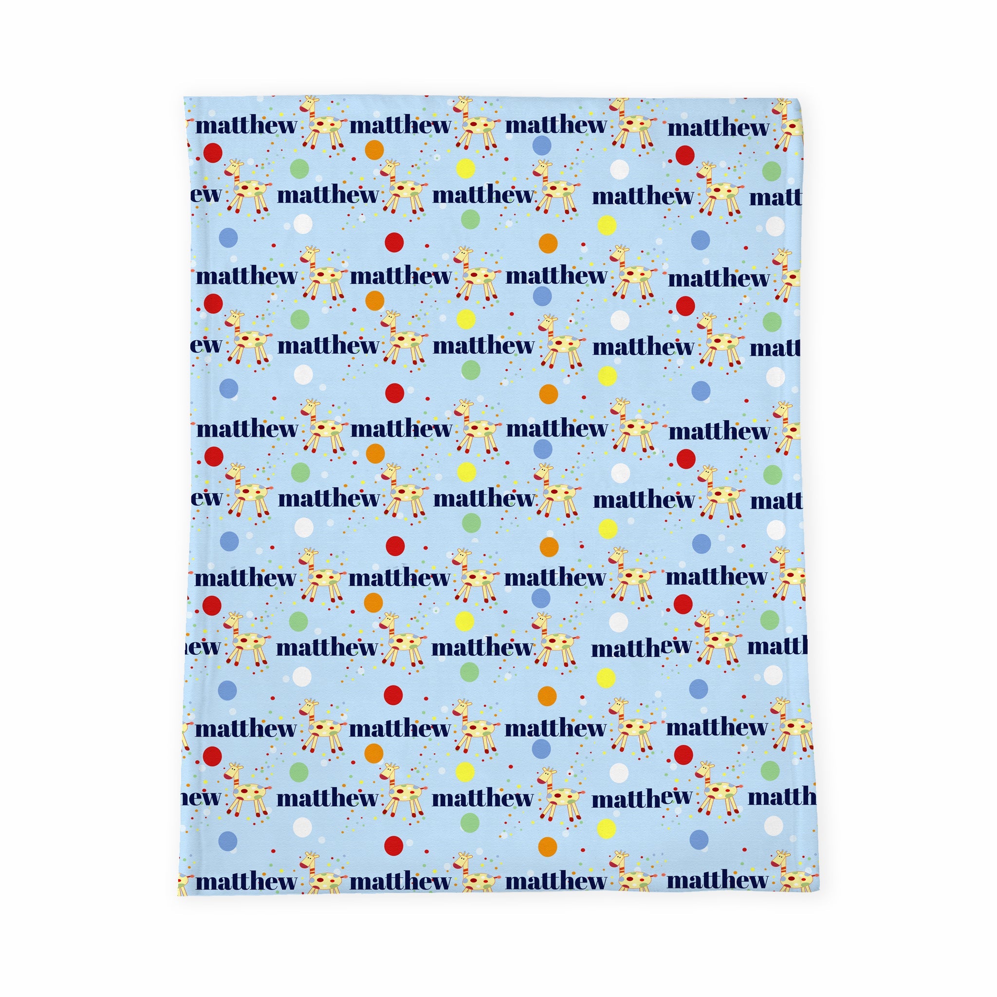Personalized Baby Blanket | Matty Giffy Blue