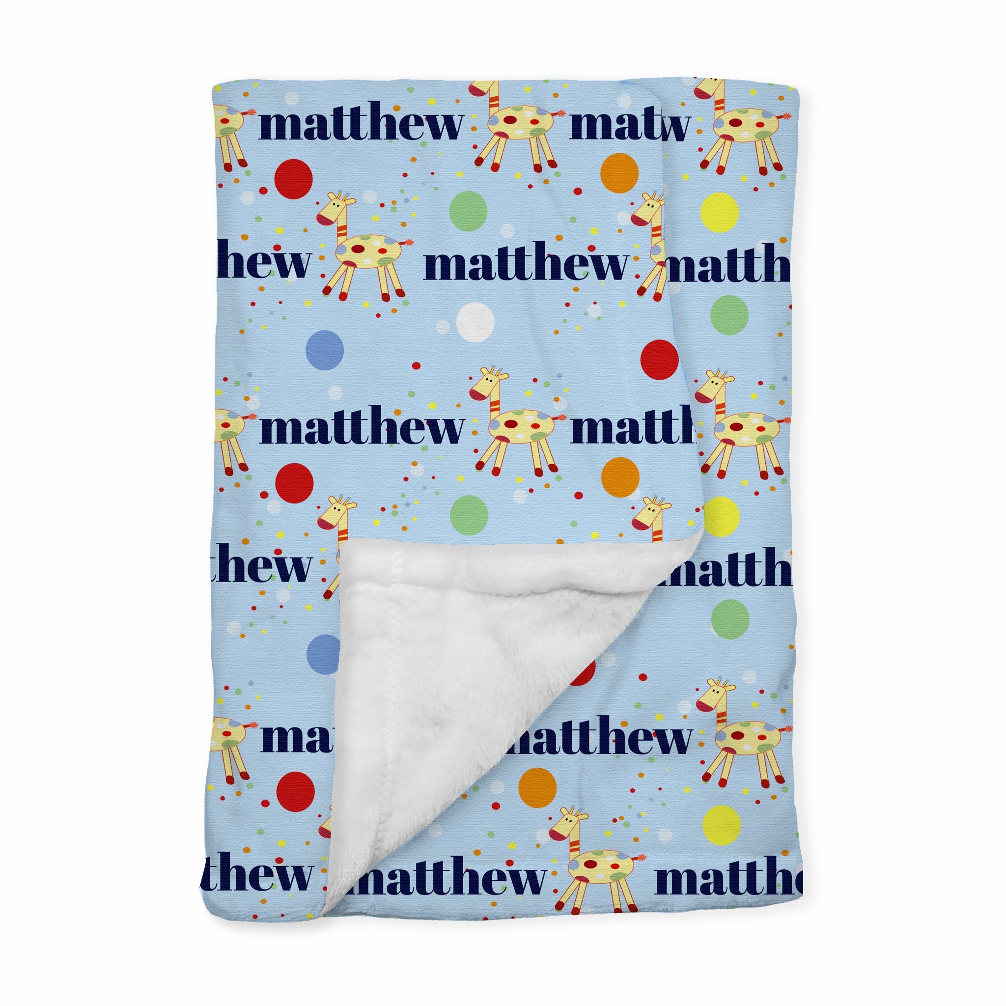 Personalized Baby Blanket | Matty Giffy Blue