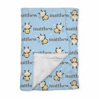 Personalized Baby Blanket | Monkey Moo Blue