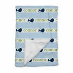 Personalized Baby Blanket | Whales Tale Blue
