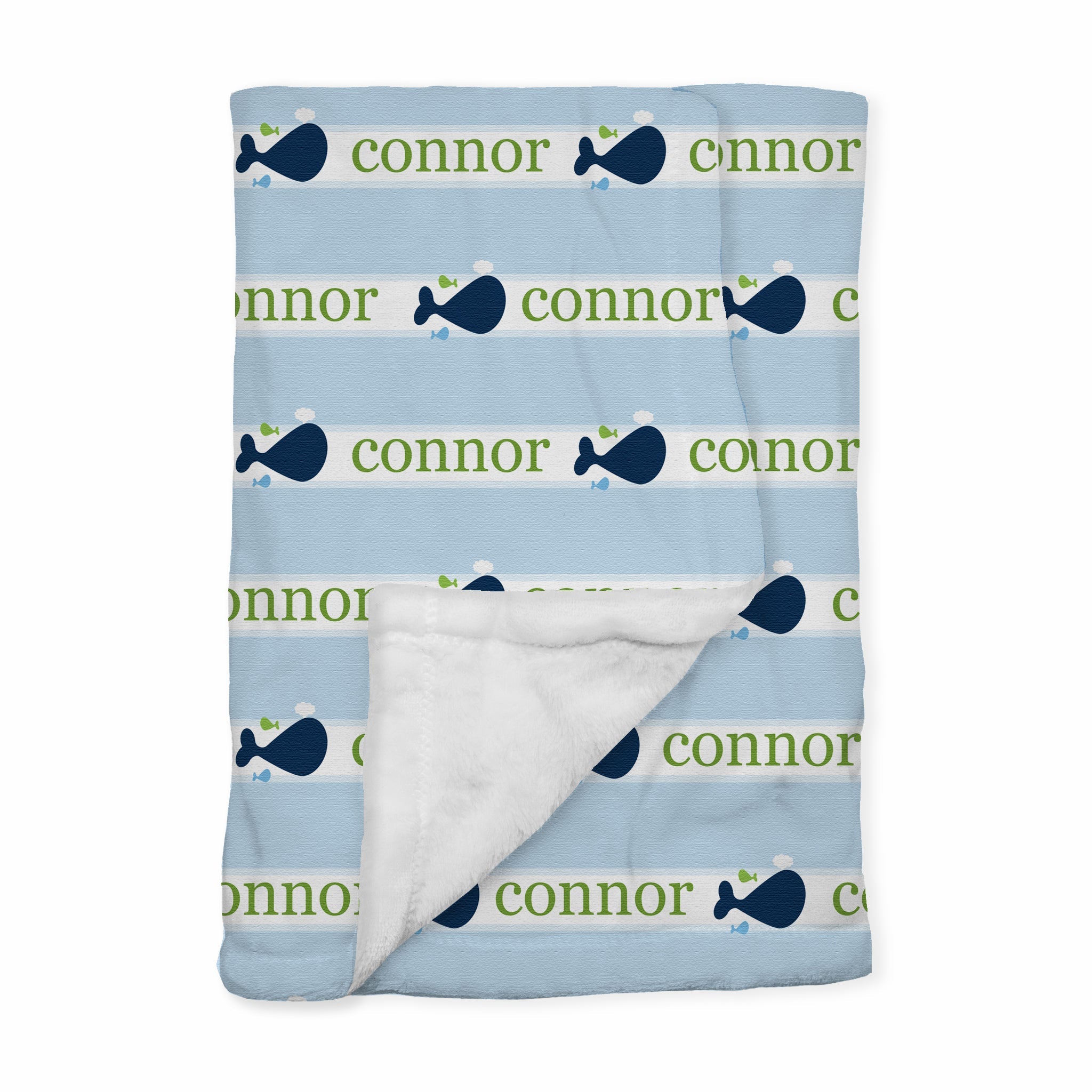 Personalized Baby Blanket | Whales Tale Blue